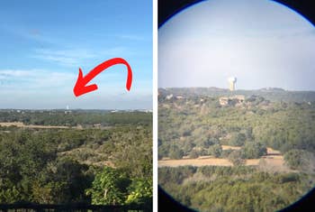 Reviewer pic of the vista and then a closeup image through the binoculars