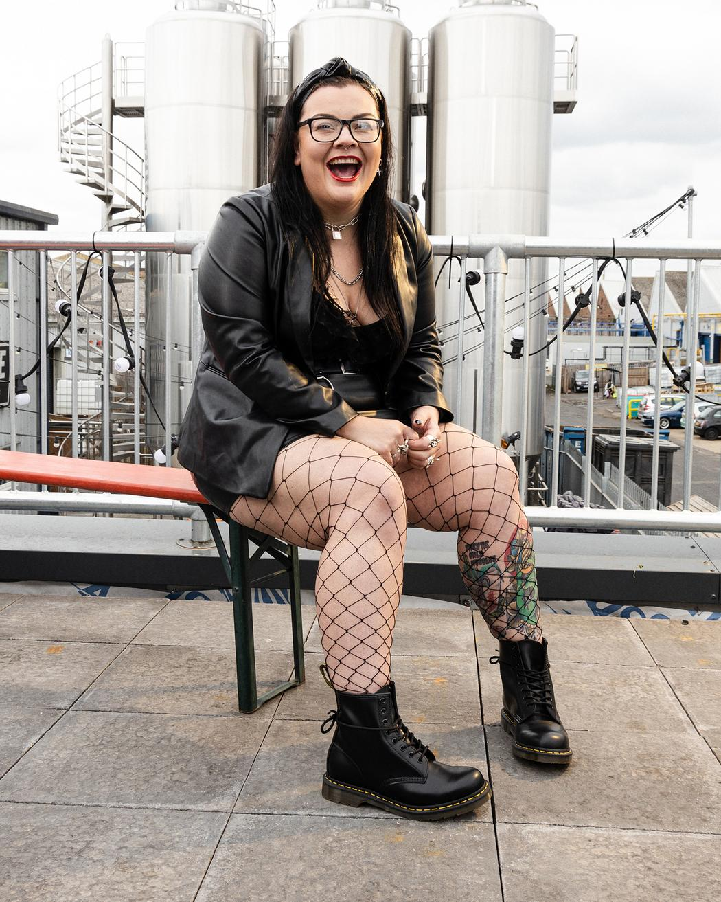 model in black boots