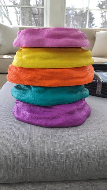 Stack of colorful chromatic  toys 
