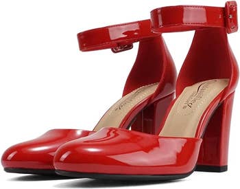 the red faux patent version