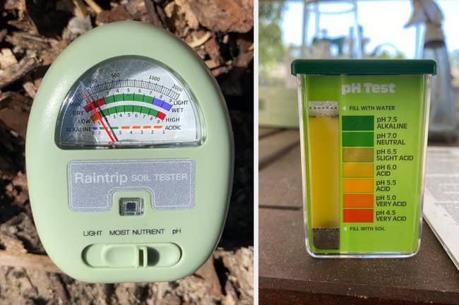 the ungraded moisture metre adjacent to a pH trial showing the aforesaid result