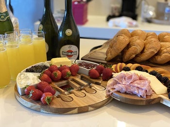 reviewers charcuterie board with knives 