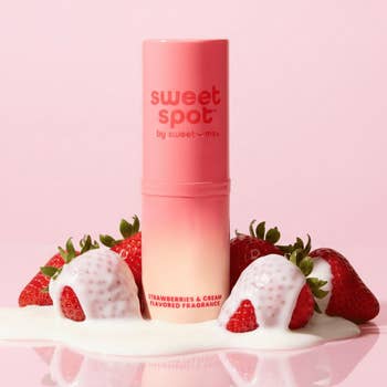 Strawberries and pick fragrance successful a gradient pinkish tube, surrounded by caller strawberries and cream