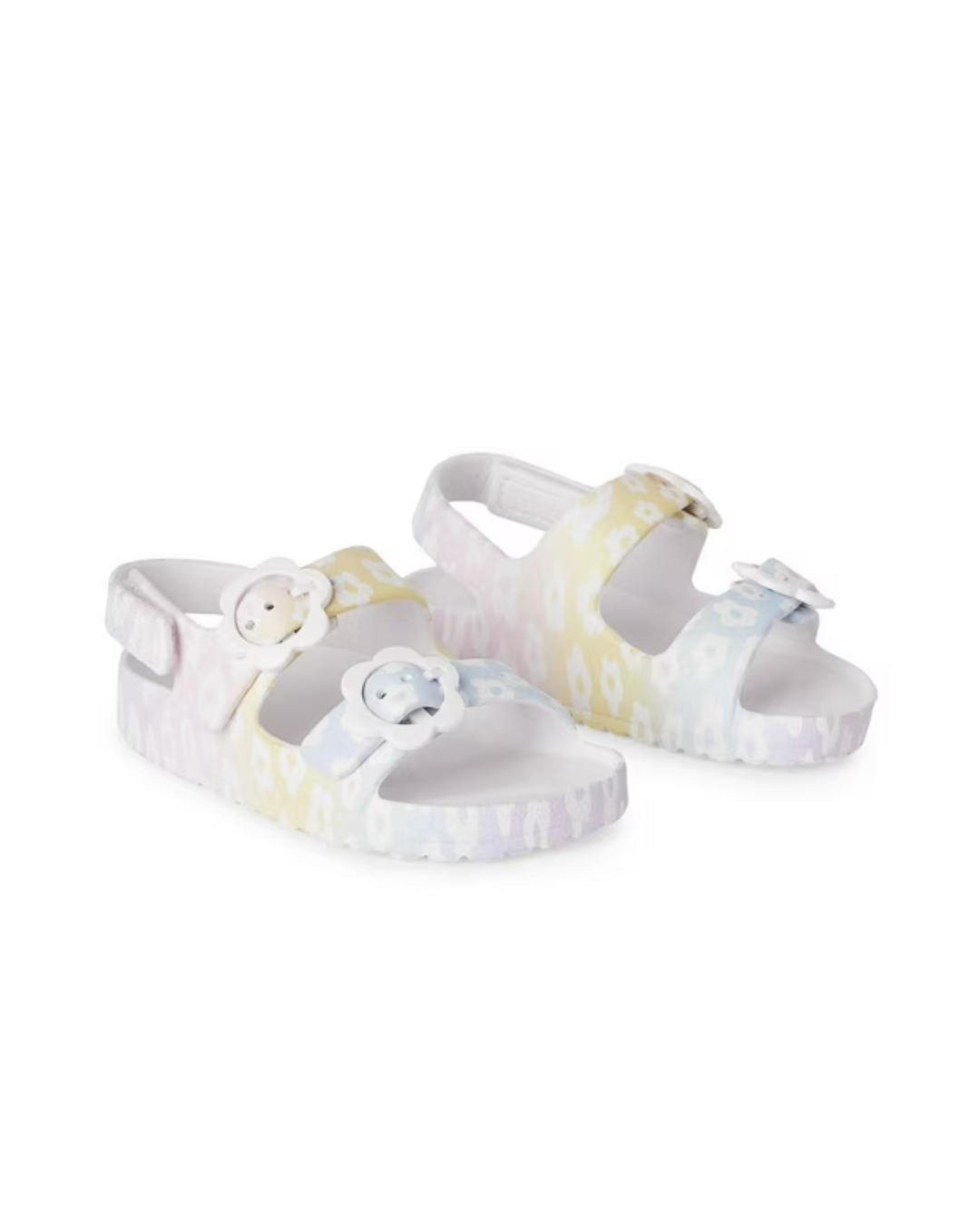 double buckled sandals with straps on the back
