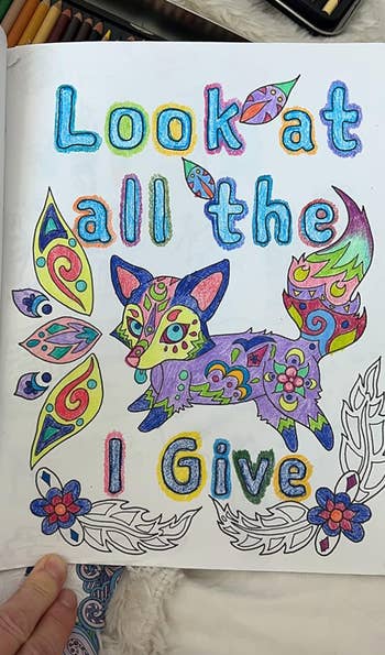 Coloring leafage   of an ornate fox with the operation   