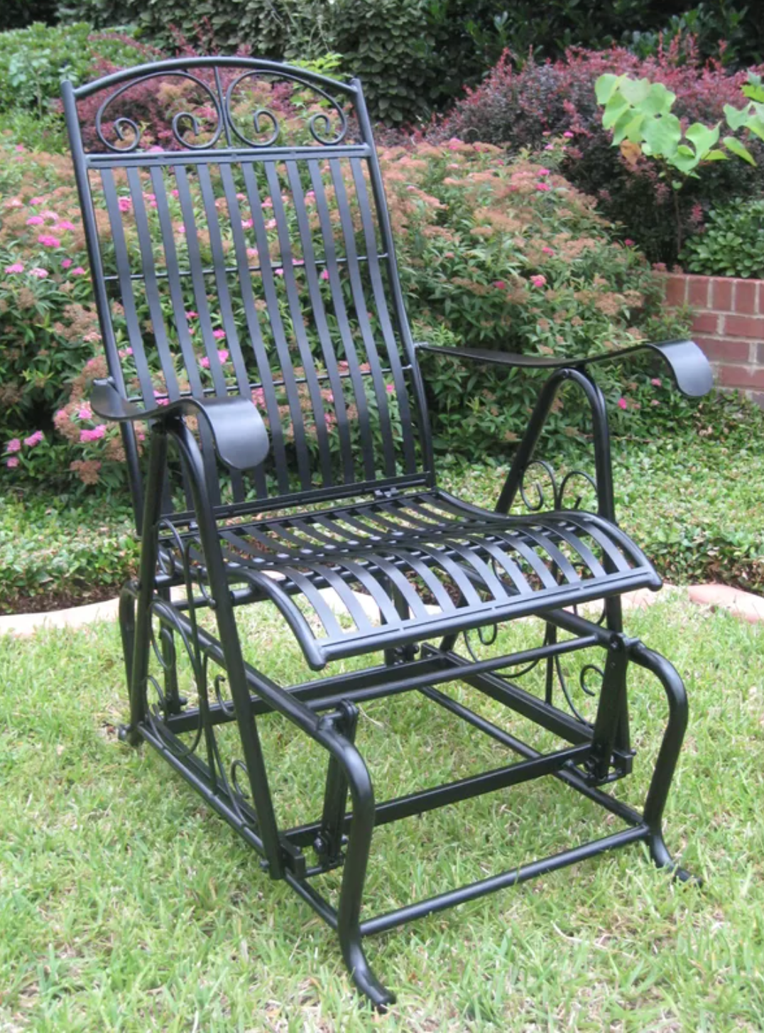 wrought iron glider rocker