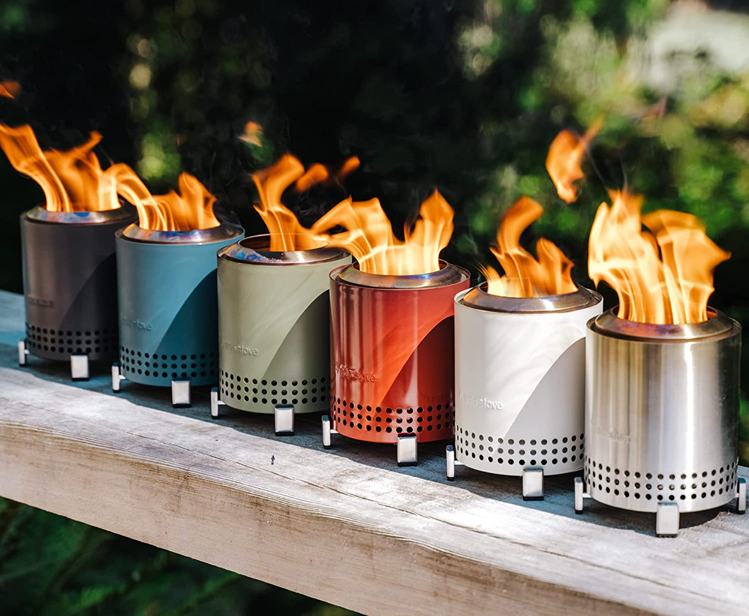tiny metal stoves in six colors