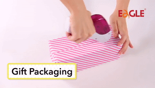 A idiosyncratic   demonstrates wrapping a acquisition  with portion    dispenser 