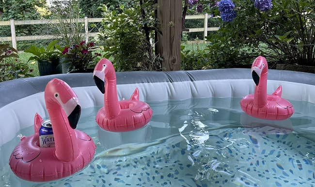 reviewer photo of flamingo drink floats