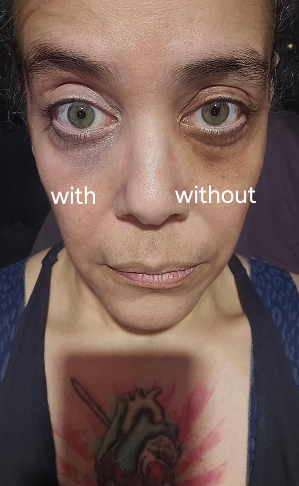 reviewer wearing the catrice brightener