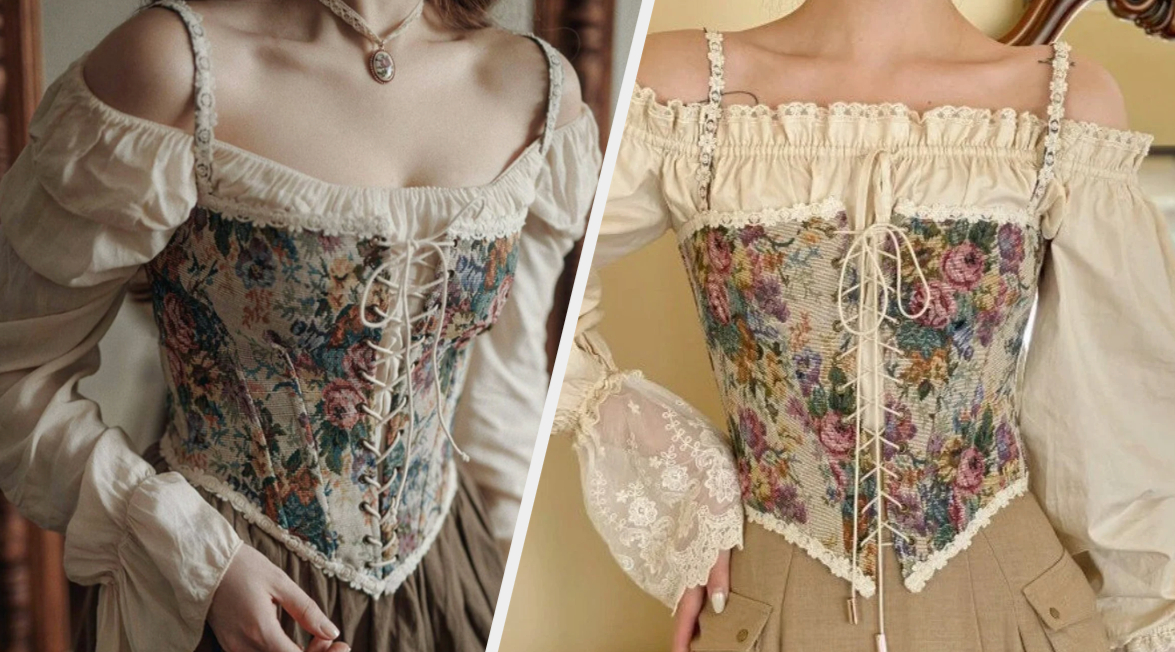 Sweetheart Neck Corset Top, Slimming Bust Baroque Style Corset With Lace Up  & Zip Detail, Women's Clothing