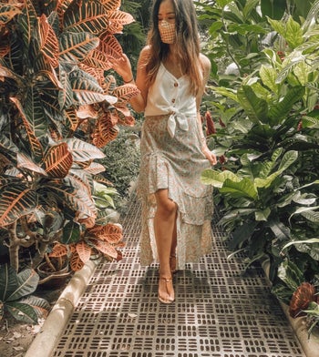 Different reviewer wearing the same skirt