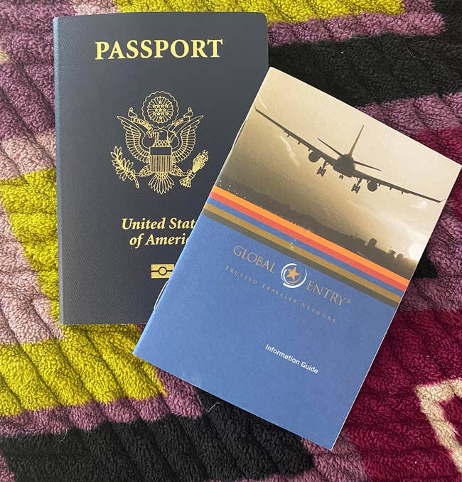 passport and booklet about Global Entry membership