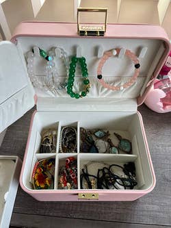 reviewer photo of more compartments in jewelry box