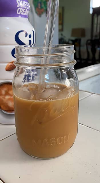 a glass of iced coffee