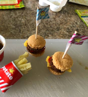 reviewer image of mini burgers and fries candies 