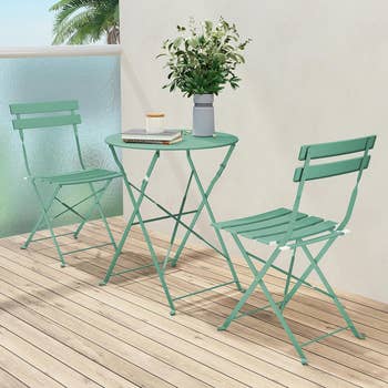 the bistro set in sage green
