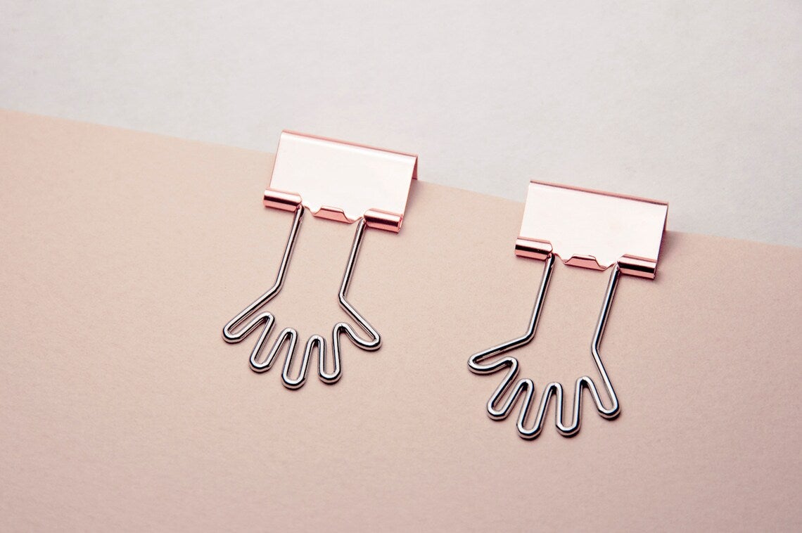 binder clips with metal hands 