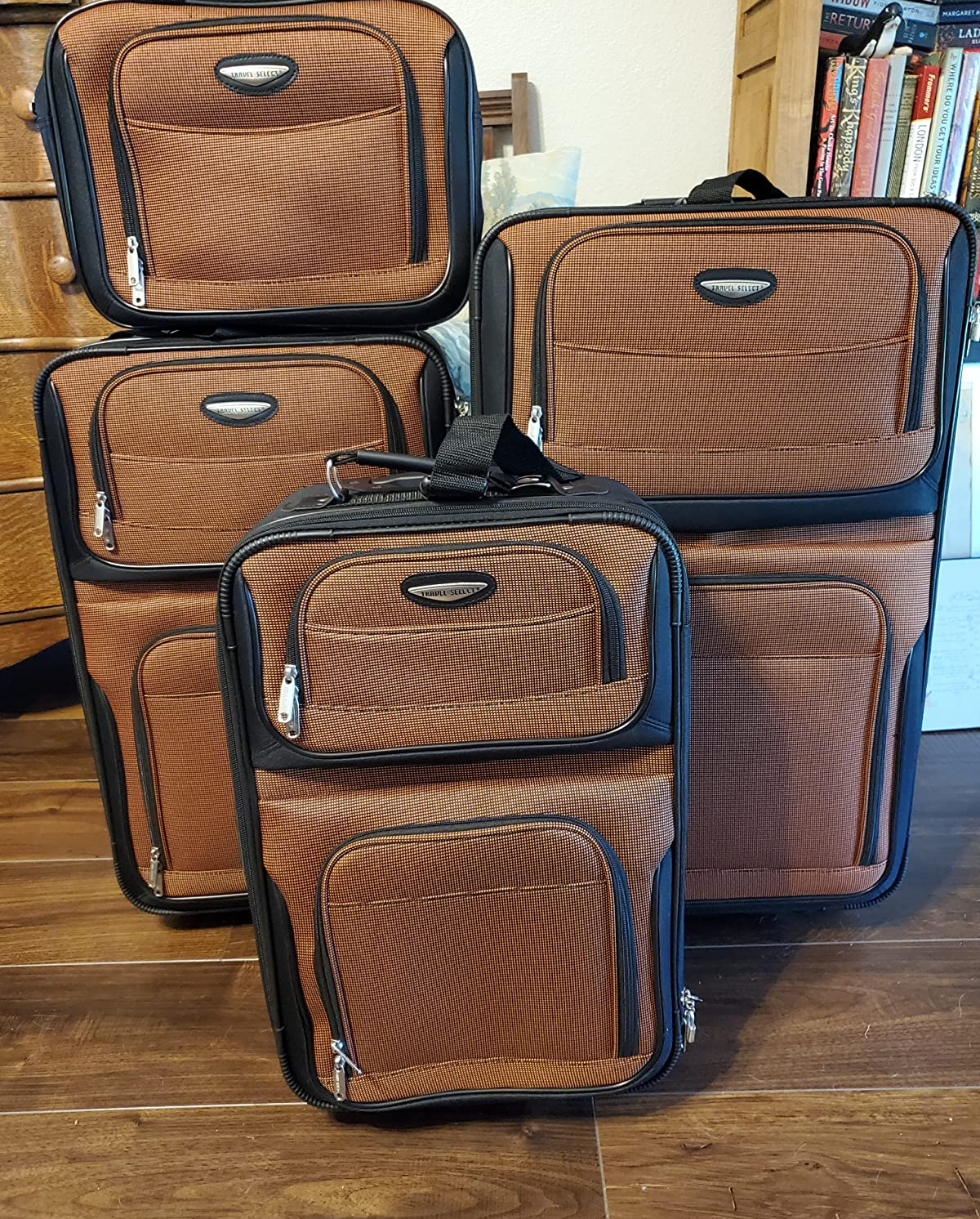 Working on a luggage set with nowhere to go. At least they look