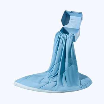 the comforter in blue