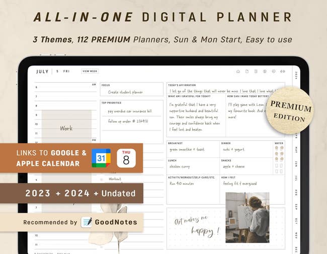 A screenshot of one of the layouts offered in the planner
