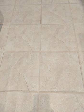 after photo of the same tile and the grout is much whiter