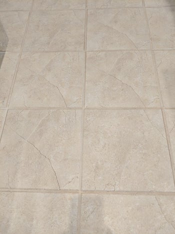 after photo of the same tile and the grout is much whiter