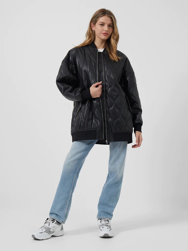 Image of model wearing black jacket