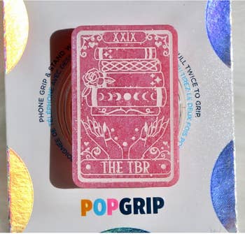 light pink tarot card design pop grip that says 