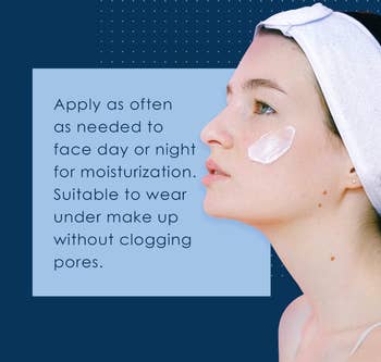 model with cream on face
