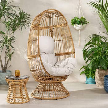 Image of the wicker chair in light brown