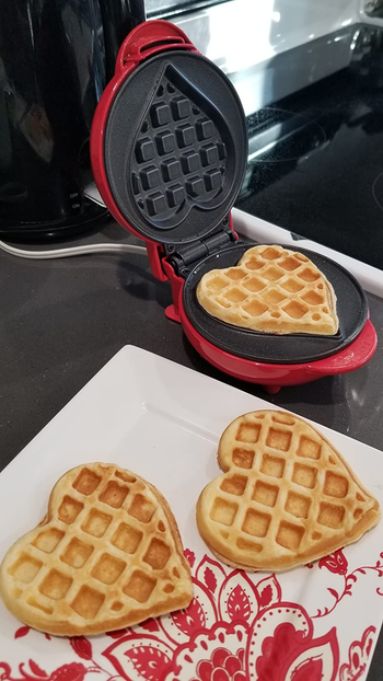 Reviewer image of heart-shaped waffles
