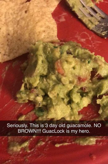reviewer's chips and guac with text 