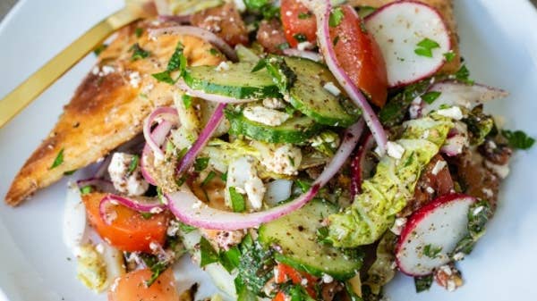 Grilled Napa Cabbage Fattoush Salad