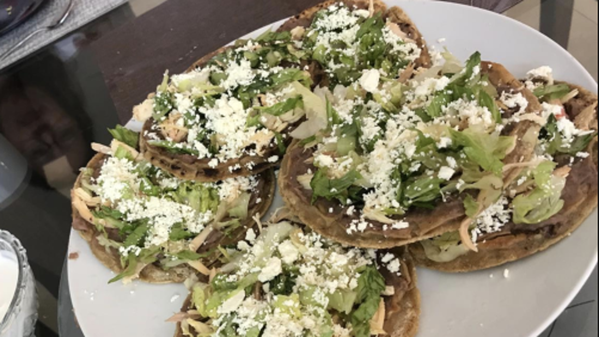 tostadas de pollo receta