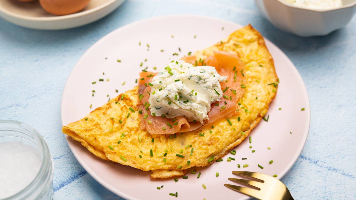 Omelet With Salmon & Cream Cheese Recipe by Tasty