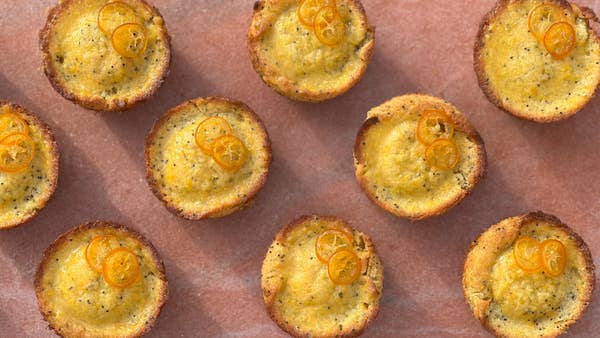 Citrus Poppy Muffins With Candied Kumquats