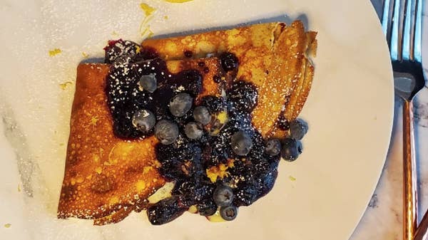 Crepes With Blueberry Compote