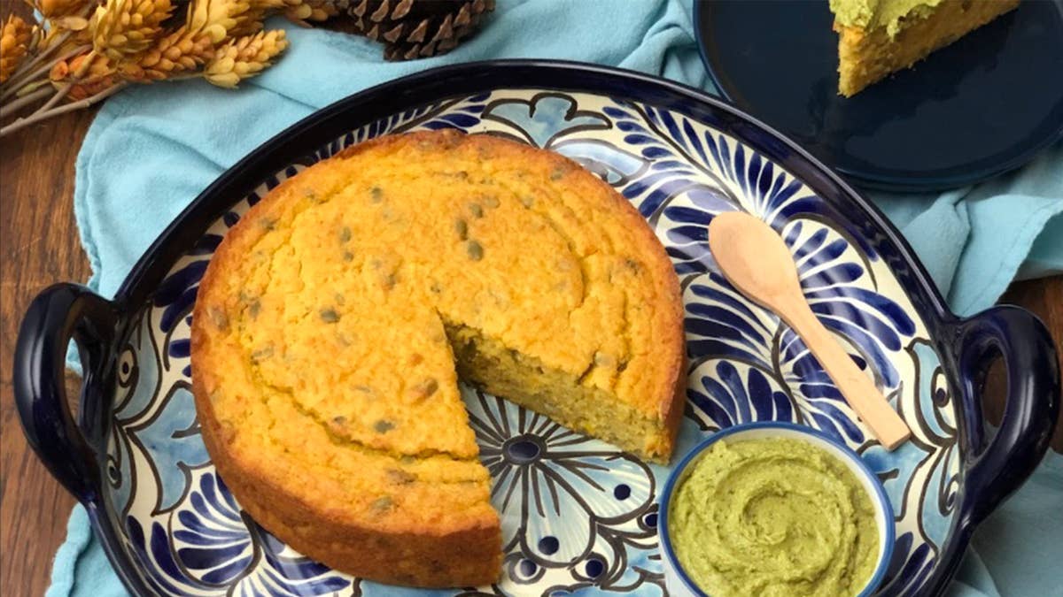 Savory Pepita Pan De Elote (Mexican Cornbread) With Charred Poblano Butter  Recipe by Tasty