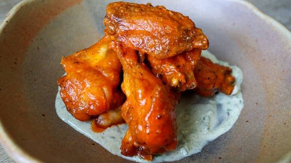 Super Easy No Fry Buffalo Wings And Blue Cheese Dressing