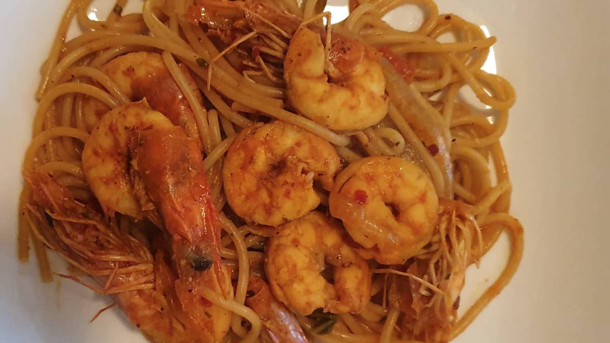 Curry Shrimp & Spaghetti