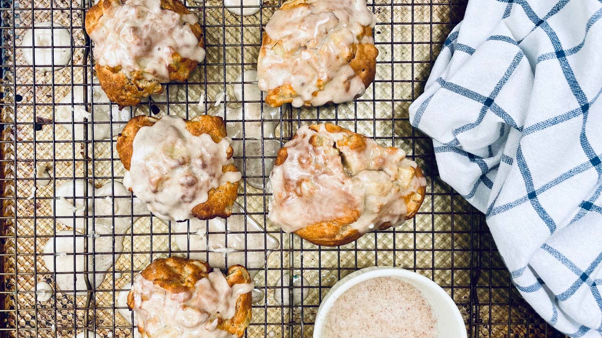 Air Fryer Apple Fritters With Cider Glaze