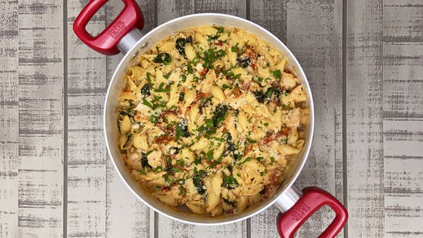 Creamy Tuscan Chicken Mac And Cheese