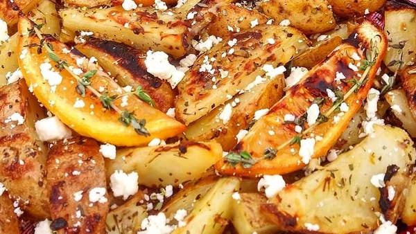 Oven-Roasted Greek Potatoes With Roasted Lemon Wedges