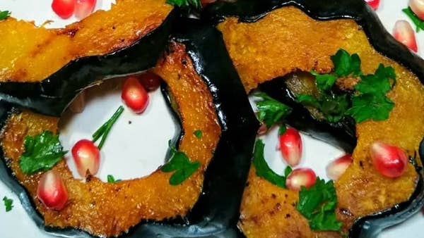 Oven-Roasted Acorn Squash With Pomegranate And Parsley