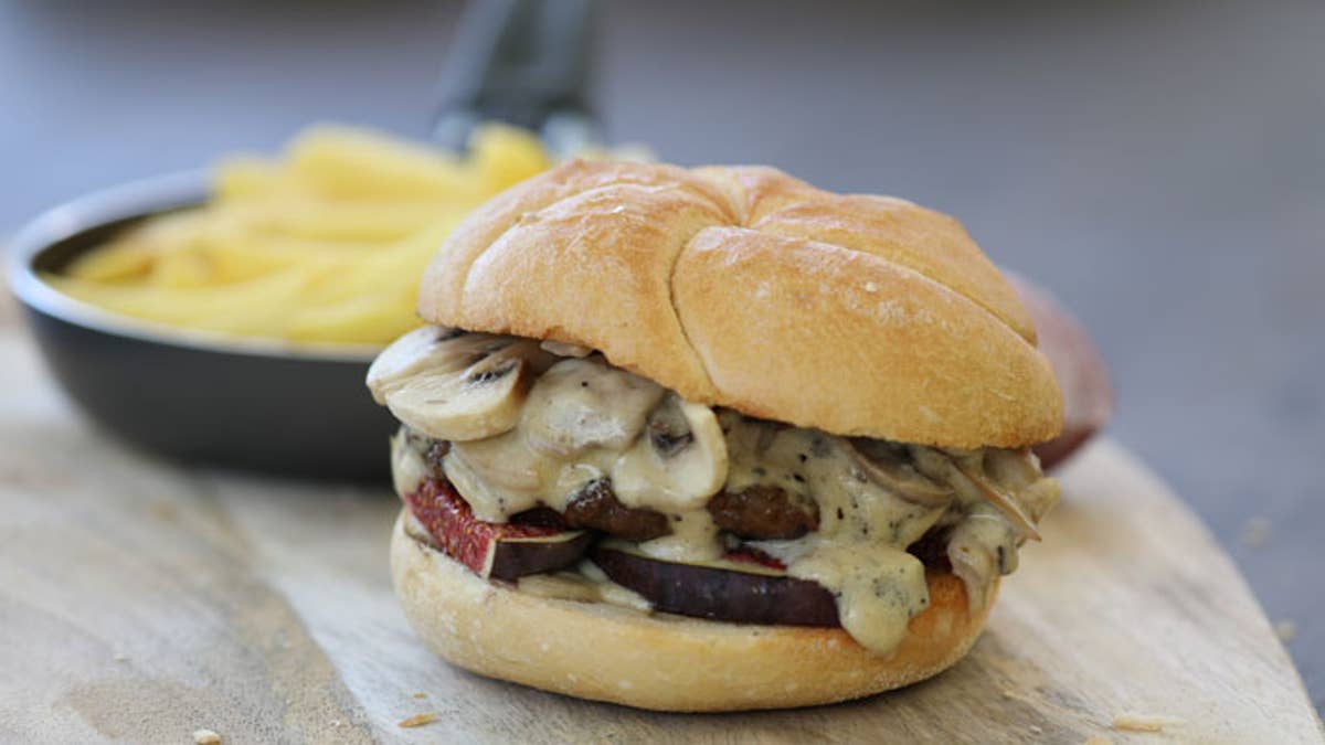 Beef Burgers With Creamy Mushroom Sauce