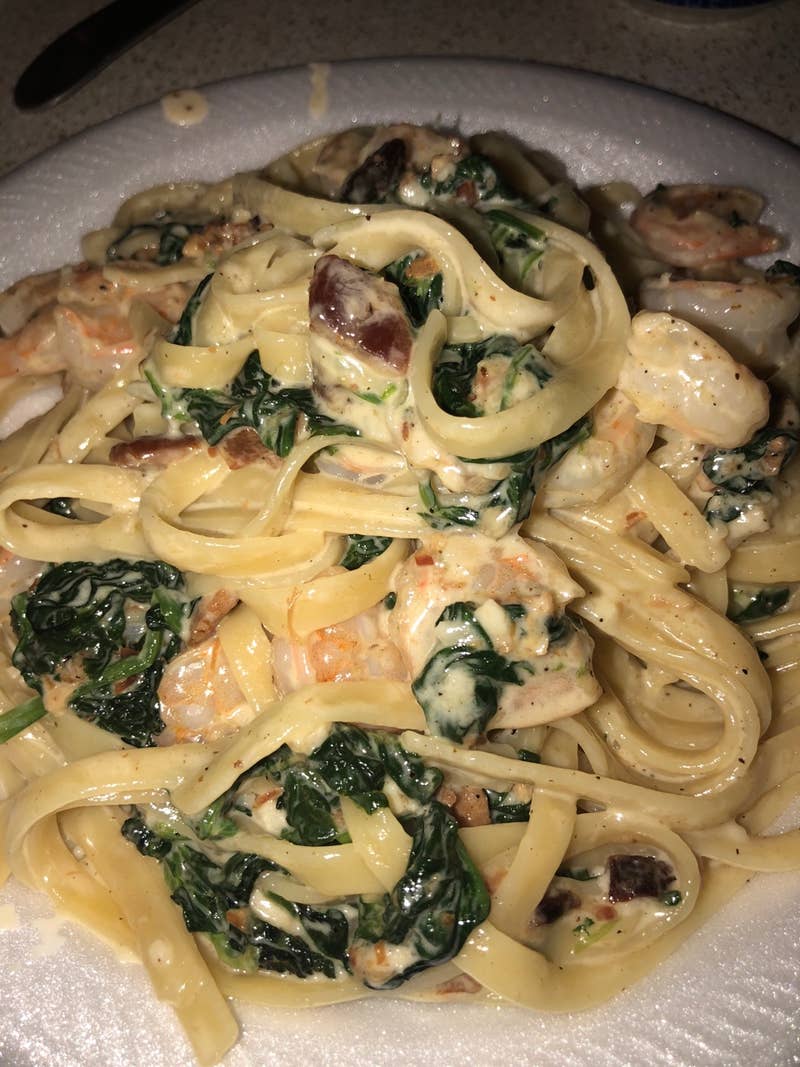 Shrimp Spinach Bacon Alfredo Recipe By Tasty