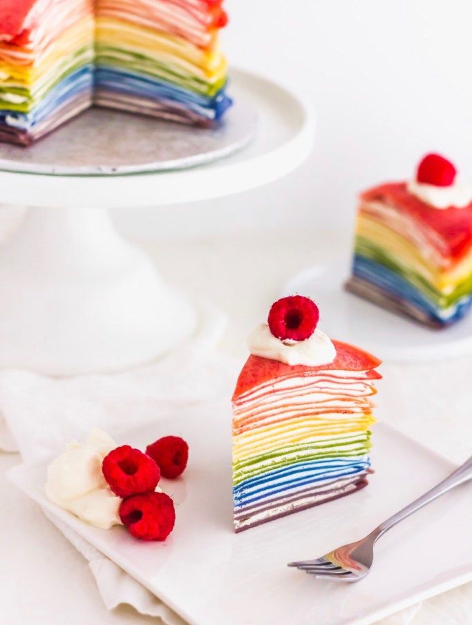 Best Rainbow Crepe Cake Recipe - How To Make Rainbow Crepe Cake - Delish.com