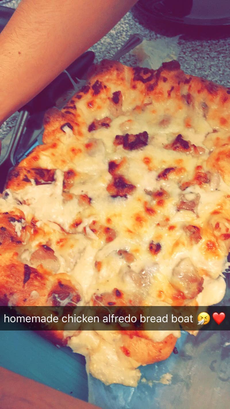 Chicken Alfredo Bread Boat Recipe By Tasty