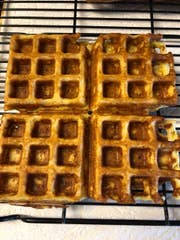 Scallion Cornbread Waffle stuffed with Chili Recipe